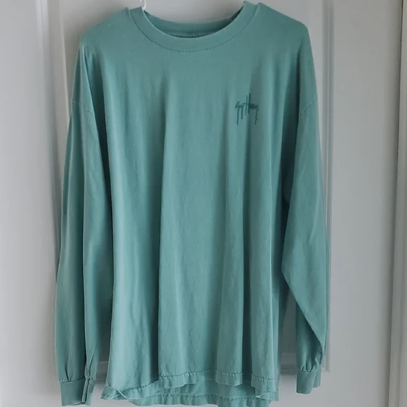 Guy Harvey Teal Long Sleeve Shirt - Picture 1 of 4